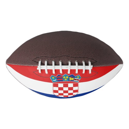 Patriotic american football with flag of Croatia