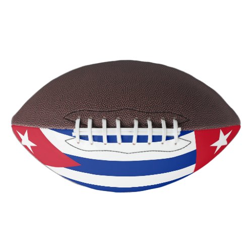 Patriotic american football with flag of Cuba