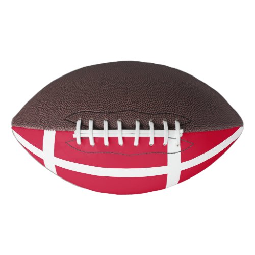 Patriotic american football with flag of Denmark