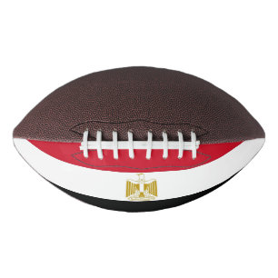 Patriotic american football with flag of Egypt