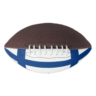 Patriotic american football with flag of Finland