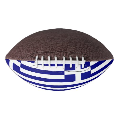 Patriotic american football with flag of Greece