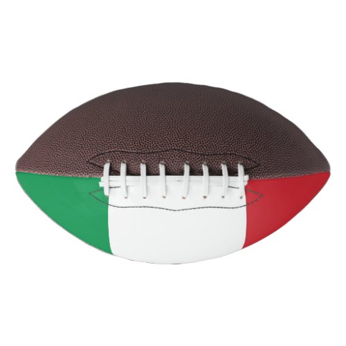 Patriotic american football with flag of Italy