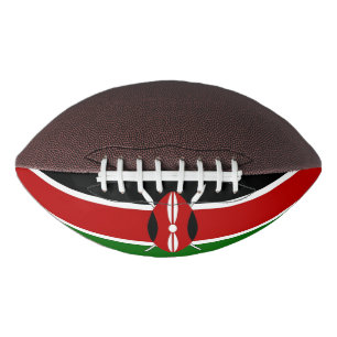 Patriotic american football with flag of Kenya