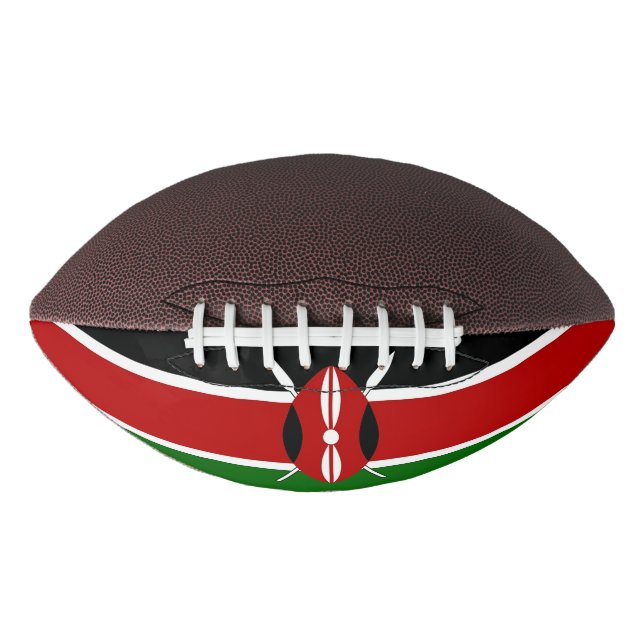 Patriotic american football with flag of Kenya (Front)