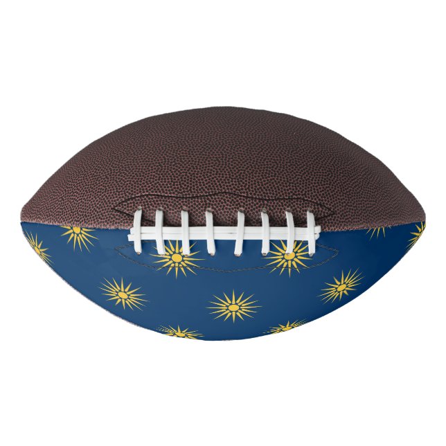 Patriotic american football with flag of Macedonia (Front)