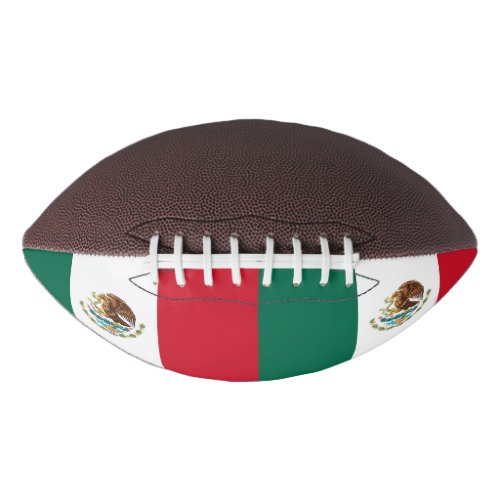 Patriotic american football with flag of Mexico