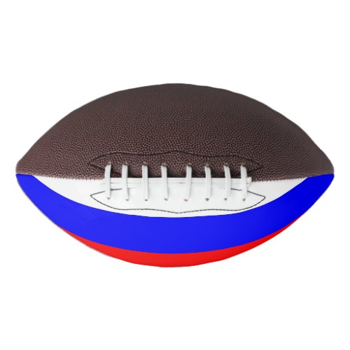 Patriotic american football with flag of Russia