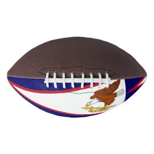Patriotic american football with flag of Samoa