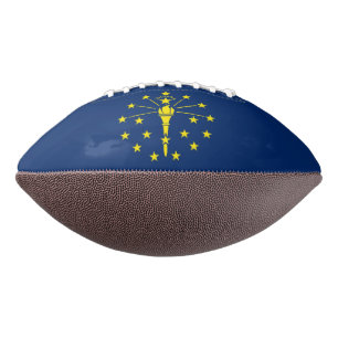 Patriotic american football with Indiana flag
