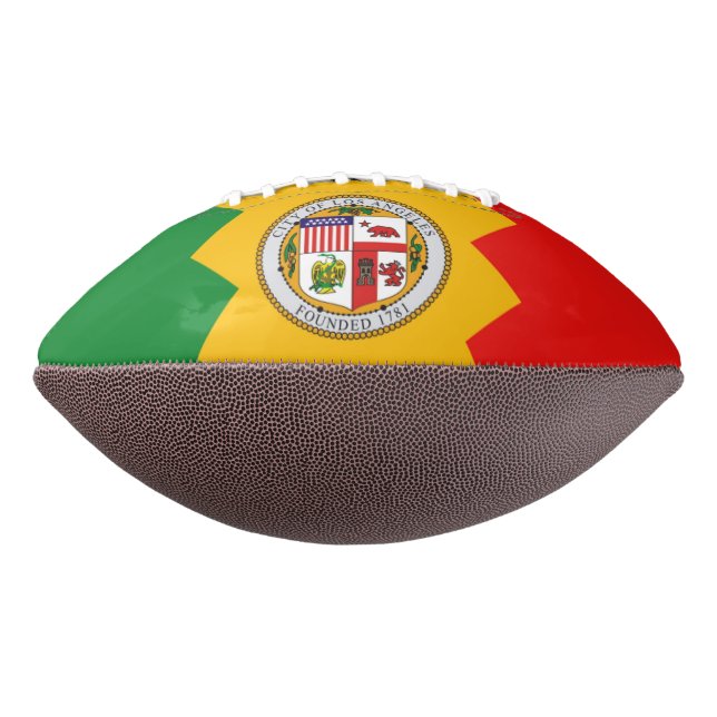 Patriotic american football with Los Angeles flag (Rotated 270)
