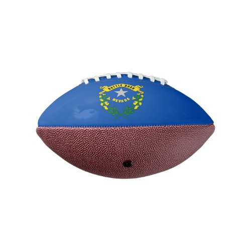 Patriotic american football with Nevada flag