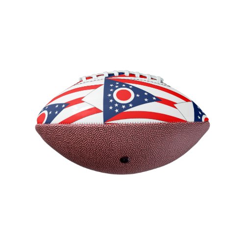 Patriotic american football with Ohio flag