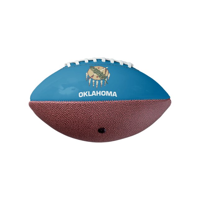 Patriotic american football with Oklahoma flag (Rotated 270)