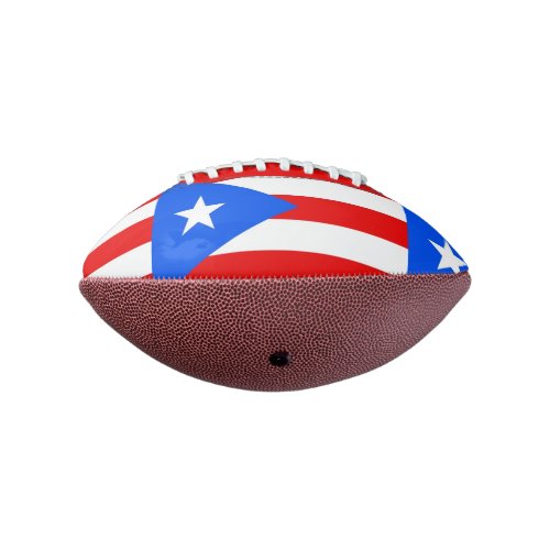 Patriotic american football with Puerto Rico flag