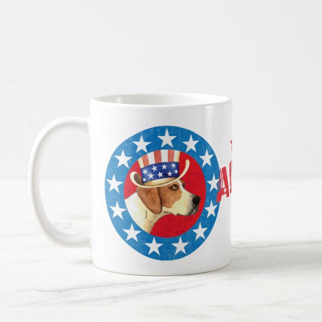 Patriotic American Foxhound Coffee Mug (Left)