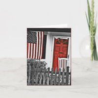 Patriotic American Front Porch Note Card