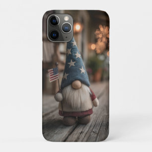 Patriotic American Gnome Holding Flag iPhone 11 Pro Case