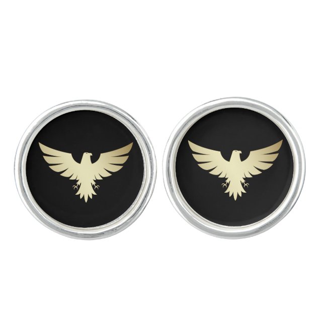 Patriotic American Gold Eagle Cufflinks (Front)