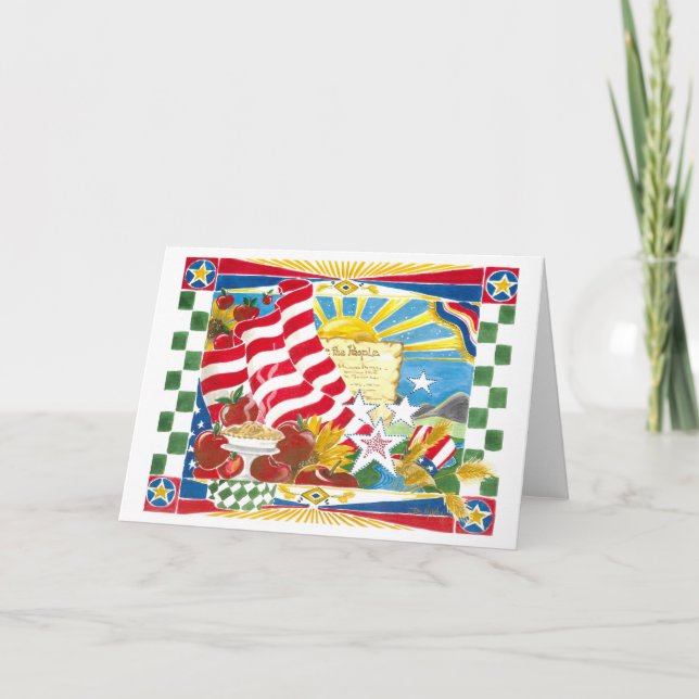 Patriotic American Greeting USA Constitution etc Card (Front)