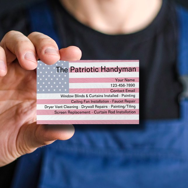 Patriotic American Handyman Services  Business Card (Creator Uploaded)