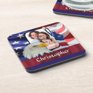 Patriotic American Icon photo template Coaster