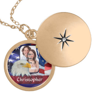 Patriotic American Icon photo template Locket Necklace