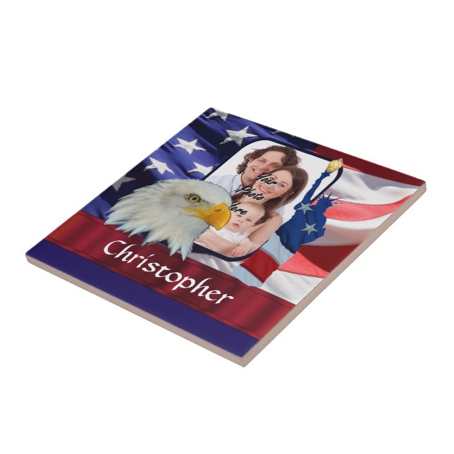 Patriotic American Icon photo template Tile (Side)