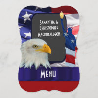 Patriotic American icon wedding menu