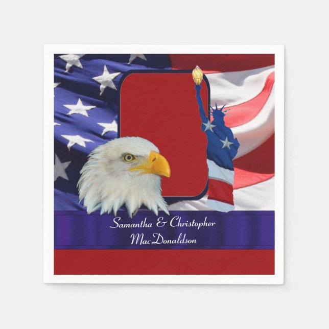Patriotic American Icons Paper Napkins (Front)