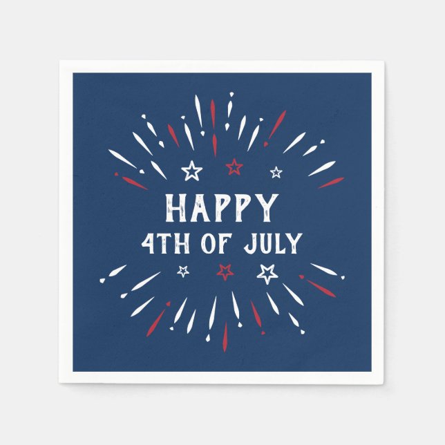Patriotic American Independence Day 4th Of July Napkins (Front)