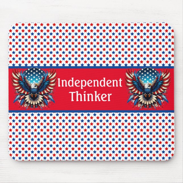 Patriotic American Independent Thinker Mouse Pad (Front)