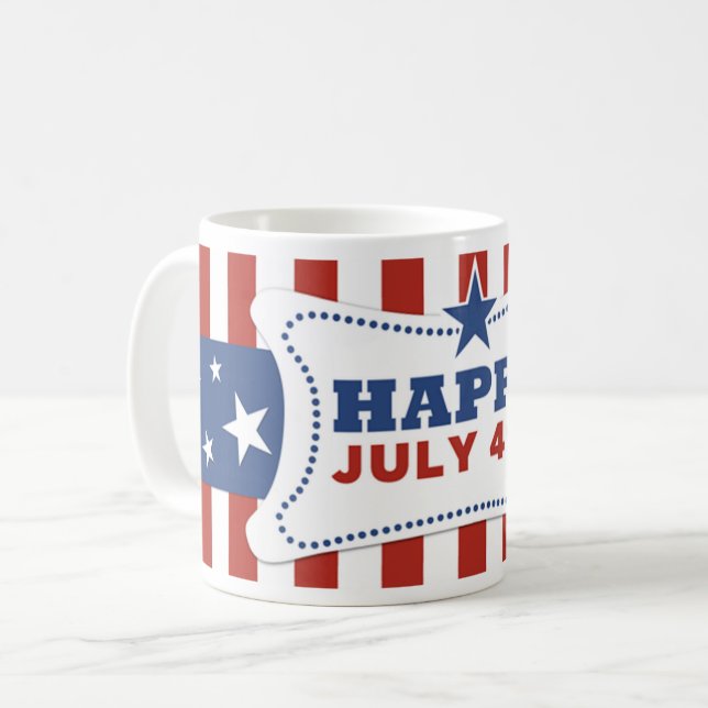 Patriotic American July 4th independence day mug (Front Left)