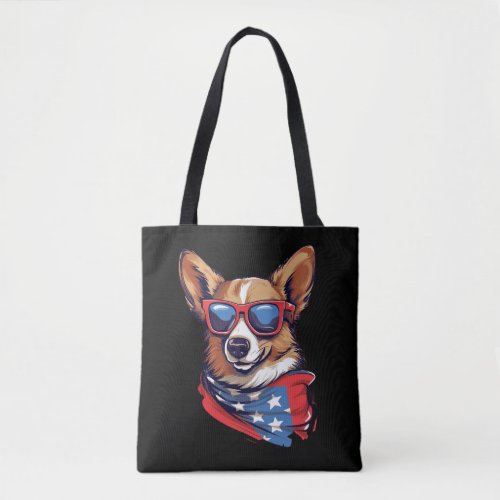 Patriotic American korgi corgi dog Tote Bag