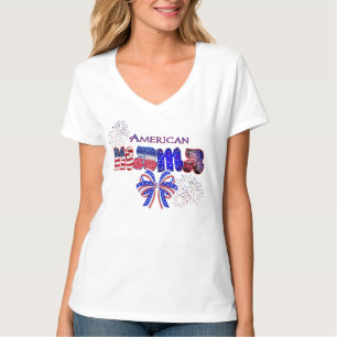 Patriotic American Mama Red White & Blue T-Shirt