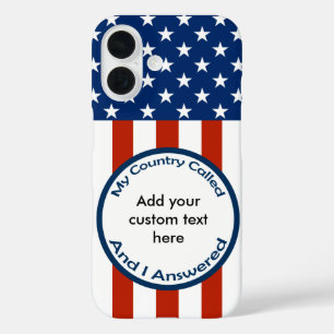 [Patriotic American]  Military Veteran My Country iPhone 16 Case