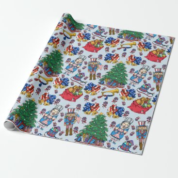 Patriotic American Nutcracker Blue Pattern Wrapping Paper Patriotic American Nutcracker Blue Pattern Wrapping Paper