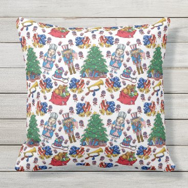 Patriotic American Nutcracker Pattern Outdoor Pillow Patriotic American Nutcracker Pattern Outdoor Pillow