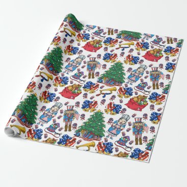 Patriotic American Nutcracker Pattern Wrapping Paper Patriotic American Nutcracker Pattern Wrapping Paper