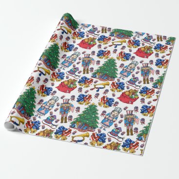 Patriotic American Nutcracker Pattern Wrapping Paper Patriotic American Nutcracker Pattern Wrapping Paper
