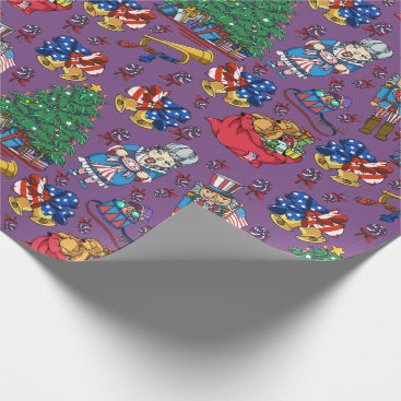 Patriotic American Nutcracker Purple Pattern Wrapping Paper Patriotic American Nutcracker Purple Pattern Wrapping Paper