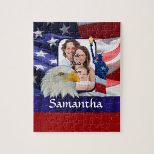 Patriotic American photo template Jigsaw Puzzle