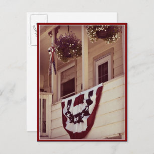 Patriotic American Porch Veterans Day Postcard