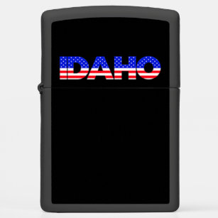Patriotic American Red White and Blue Idaho Zippo Lighter