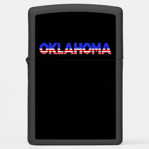 Patriotic American Red White and Blue Oklahoma Zippo Lighter