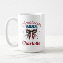 Patriotic American Red White & Blue Mama  Coffee Mug