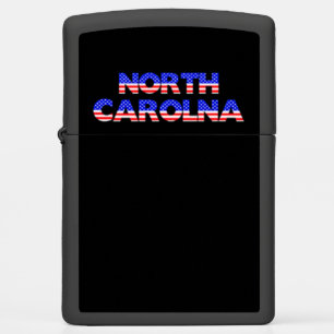 Patriotic American Red White Blue North Carolina Zippo Lighter