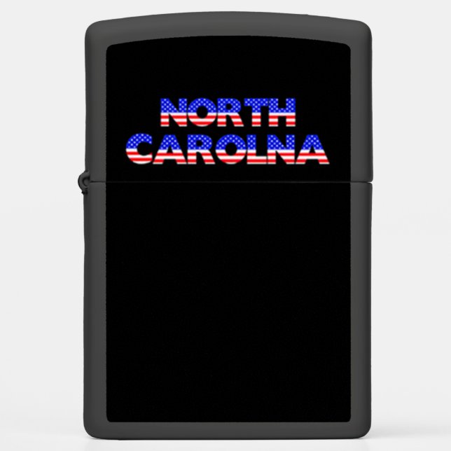 Patriotic American Red White Blue North Carolina Zippo Lighter (Front)