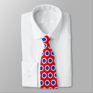 "Patriotic American Red White Blue Polka Dots" Neck Tie