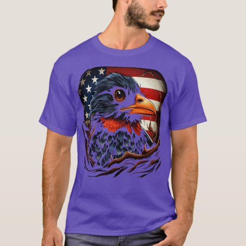Patriotic American Robin T_Shirt